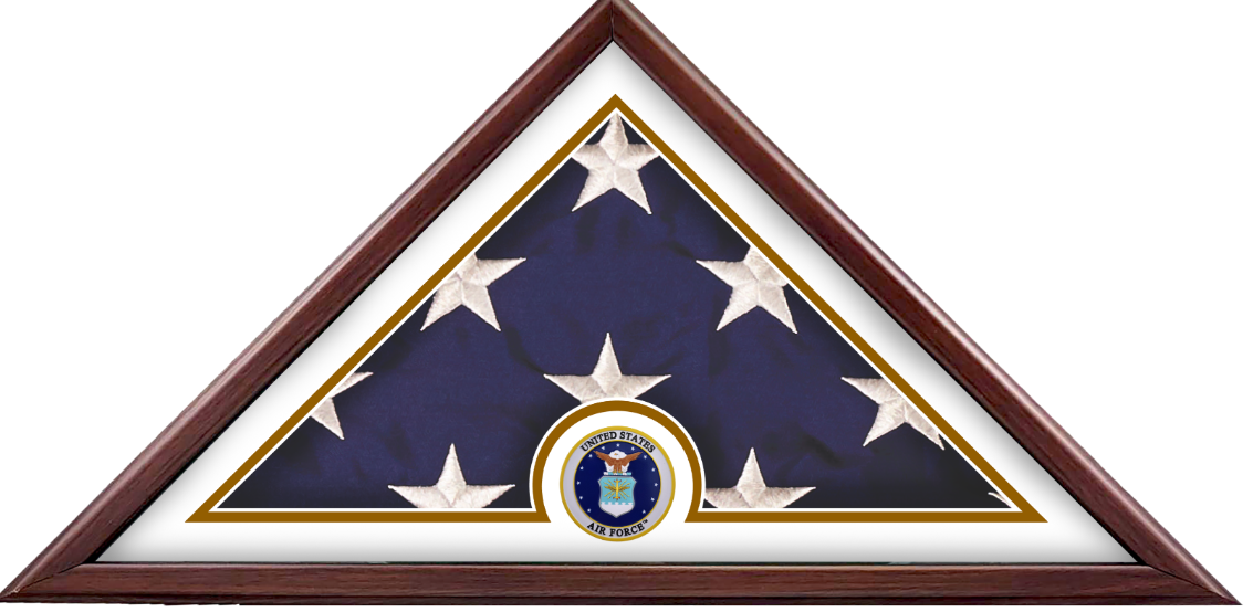 Branch Specific Medallion Wood Flag Case