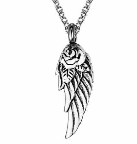 Wing with Rose Pendant