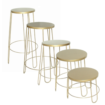 Round Gold Basket Stands (7 or 5)