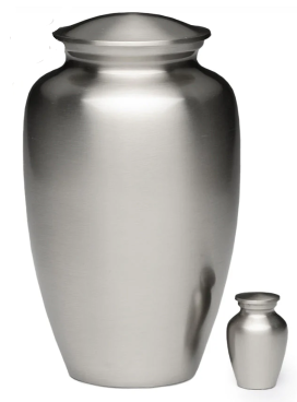 Timeless Brushed Silver Urn