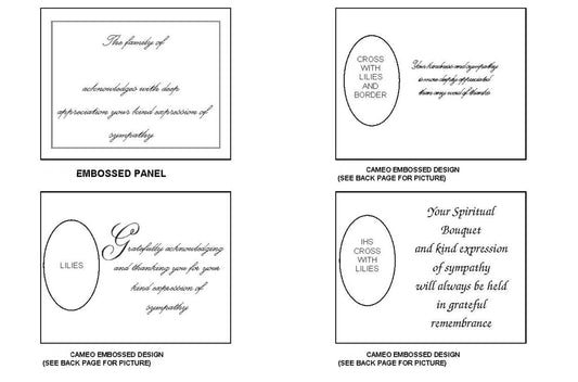 Standard & Embossed White Acknowledgement Cards