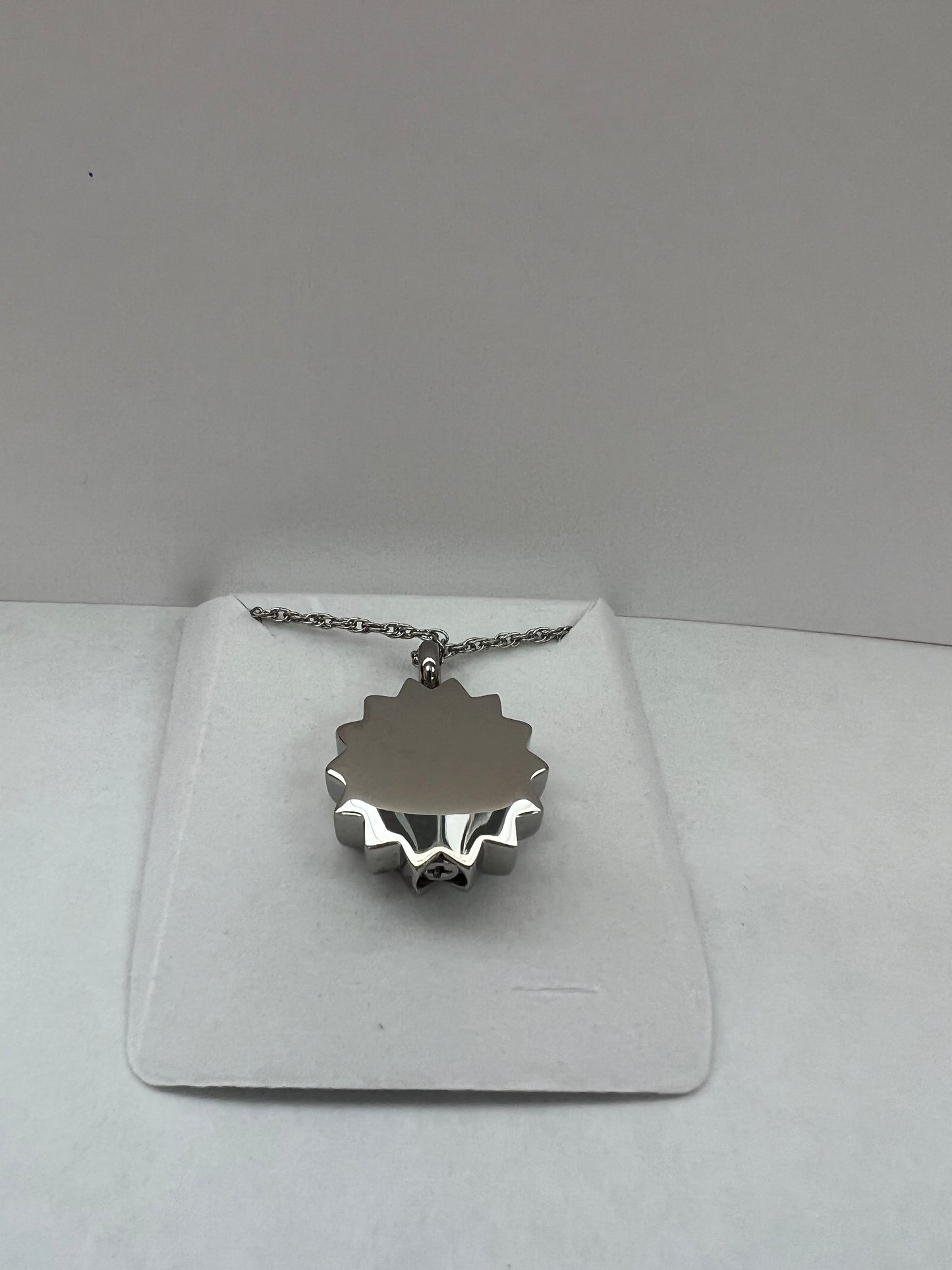 Reversible Sunflower and Star Burst Cremation Necklace