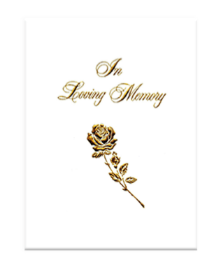 In Loving Memory Gold Foil Rose Register Book