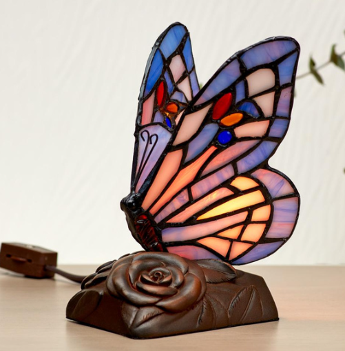 Purple Butterfly Lamp Keepsake