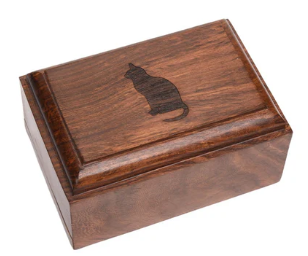 Rosewood Bevel Edge Cat Urn