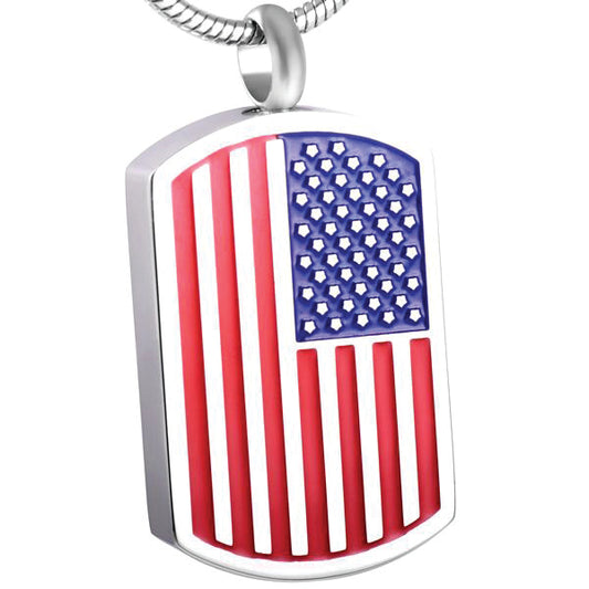 American Flag Dog Tag Pendant