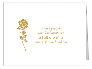 Pallbearer Acknowledgement Card