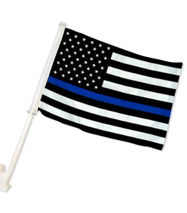Police Blue Line Flag and Window Staff