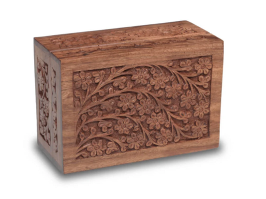 Carved Wood Urn