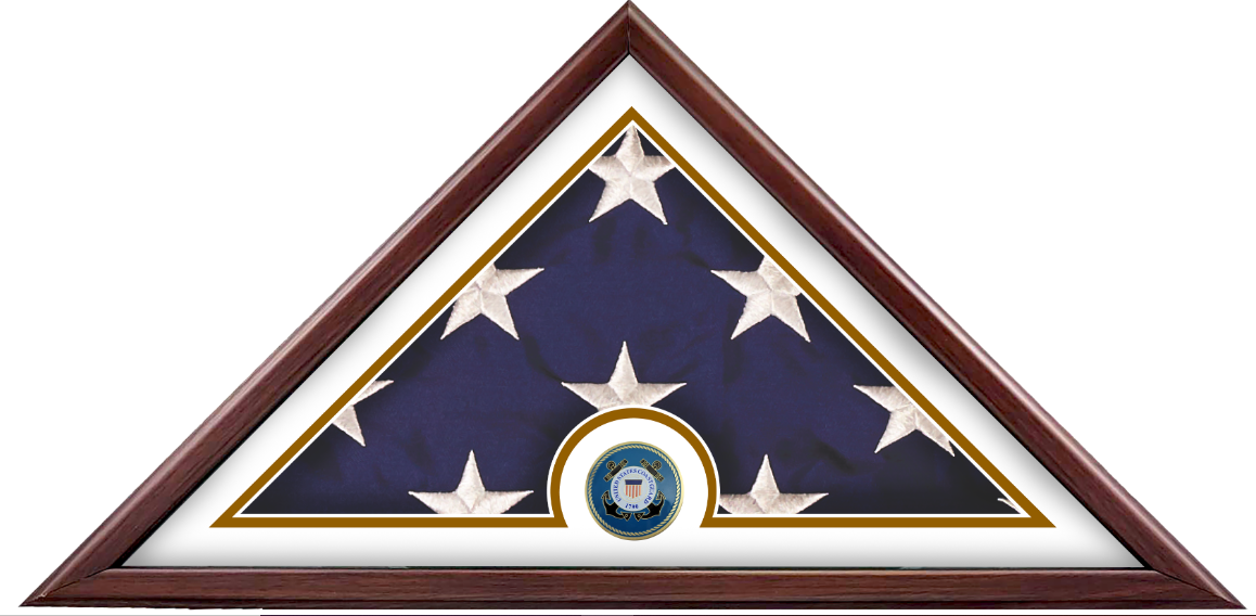 Branch Specific Medallion Wood Flag Case