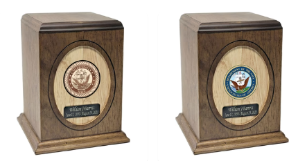 Wooden Urns with Military Seal